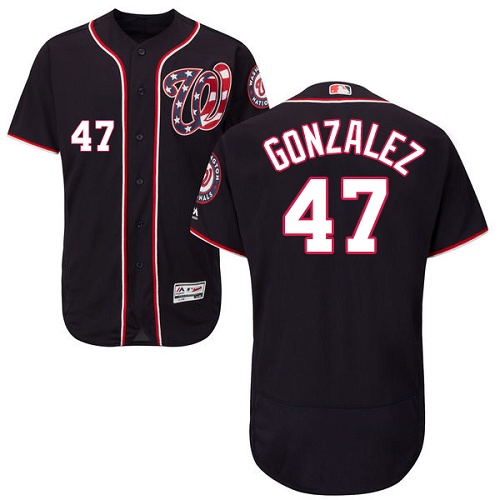 Nationals #47 Gio Gonzalez Navy Blue Flexbase Authentic Collection Stitched MLB Jersey